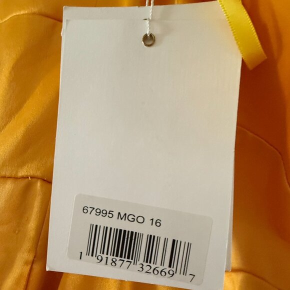 Mac Duggal BOW SWEETHEART STRAPLESS A LINE GOWN size 16 Marigold (67995) Dress - Picture 11 of 12